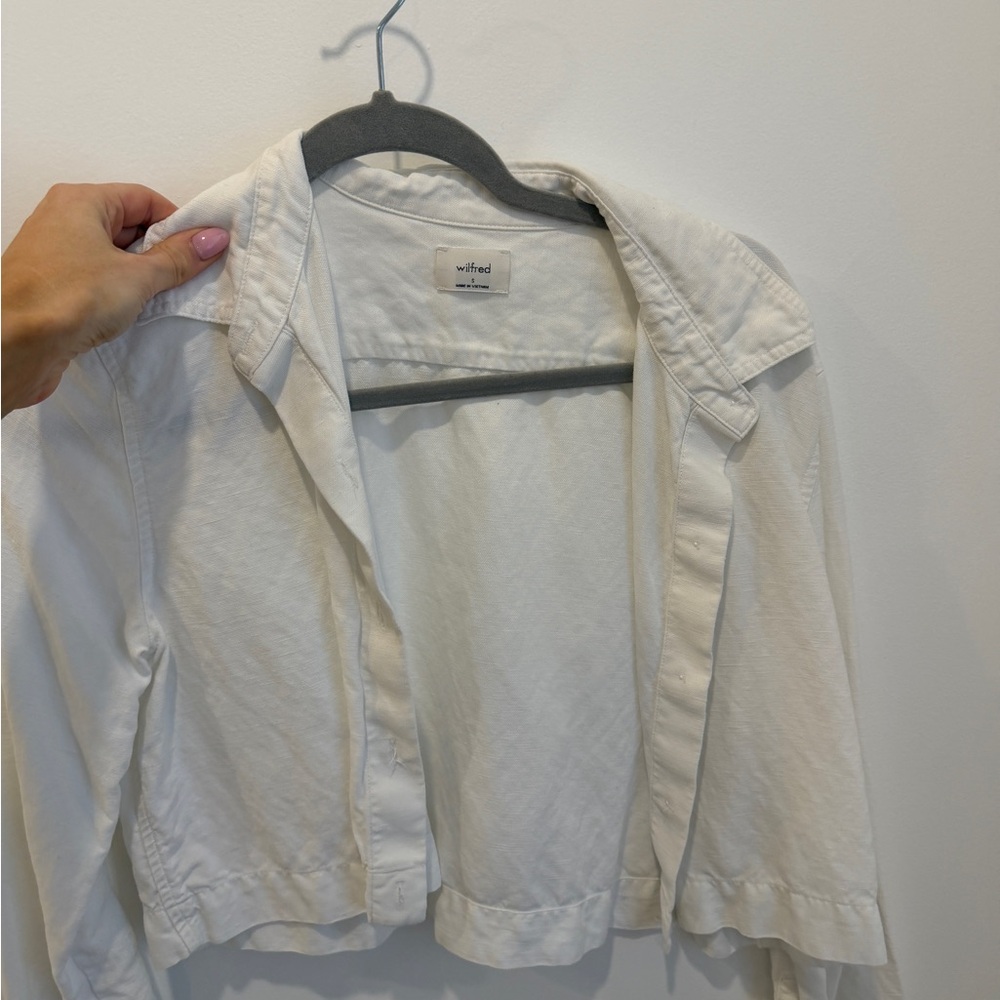 Wilfred White Cropped Lightweight button up